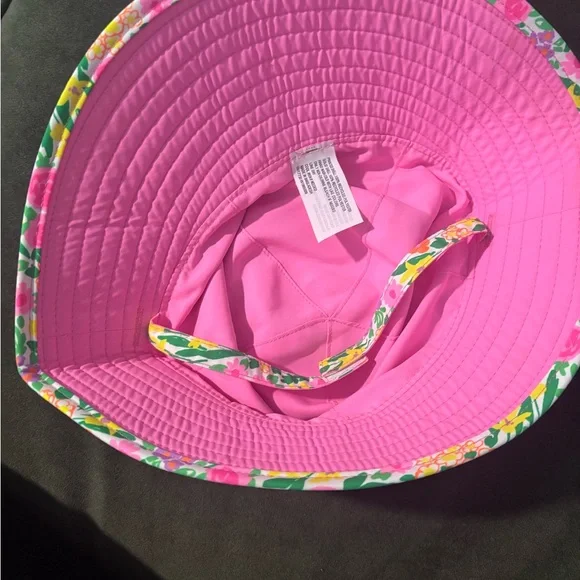 Floral Kids Sun Hat - Pink and Green - Picture 2 of 2